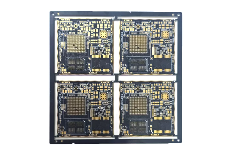 Eight-layer high-density multilayer PCB with ENIG finish.