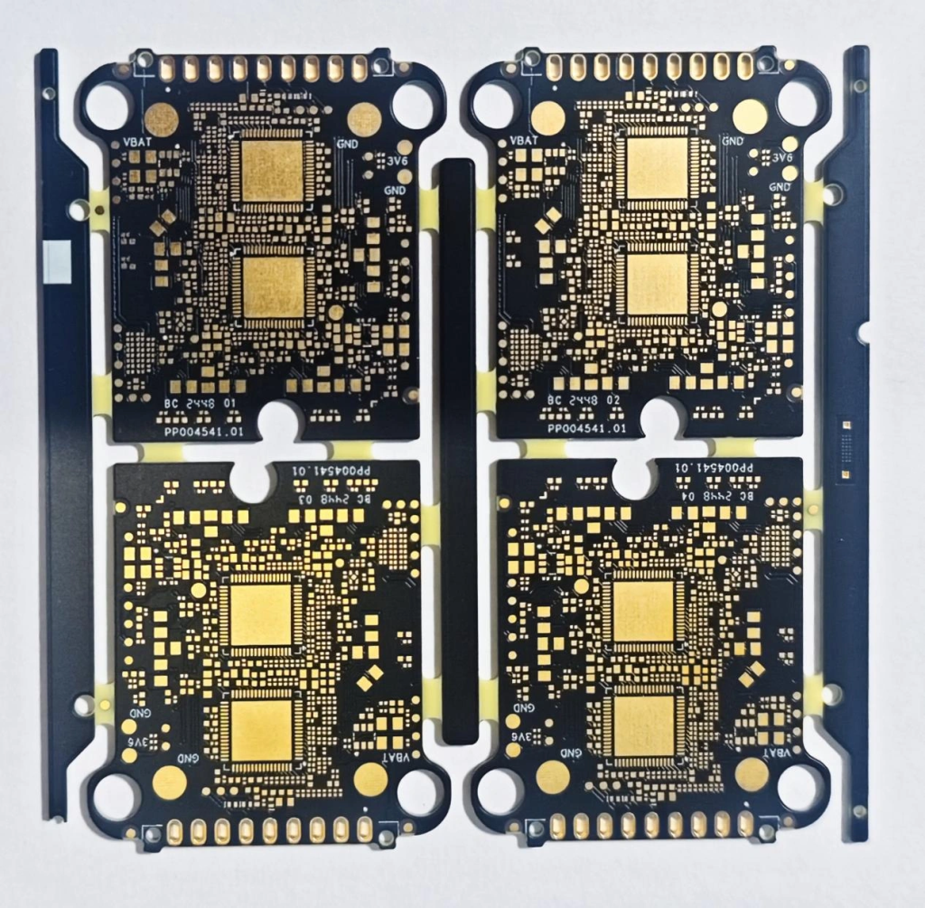 Panelized high-density PCB with fine-pitch component pads